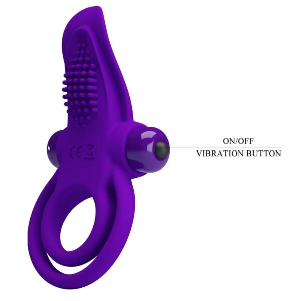 Pretty Love — Vibrating Cock Ring, Silicone, Purple — Cock Rings — view 9
