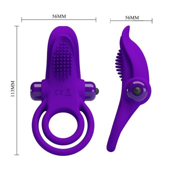 Pretty Love — Vibrating Cock Ring, Silicone, Purple — Cock Rings — view 6