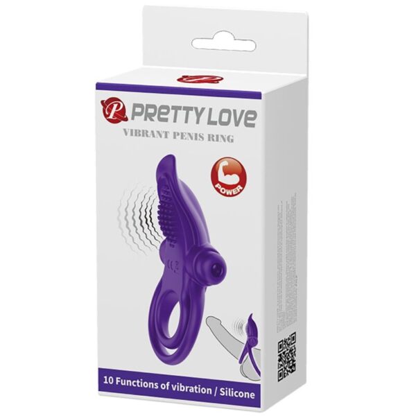 Pretty Love — Vibrating Cock Ring, Silicone, Purple — Cock Rings — view 2