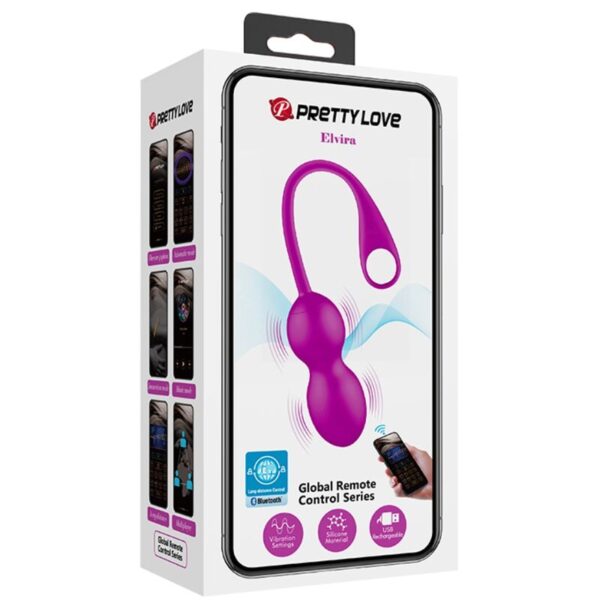 Pretty Love Elvira — Vibrating Kegel Balls, Rechargeable, Purple — App-Controlled Sex Toys — view 14