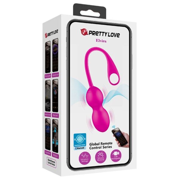 Pretty Love Elvira — Vibrating Kegel Balls, Rechargeable, Pink — App-Controlled Sex Toys — view 14