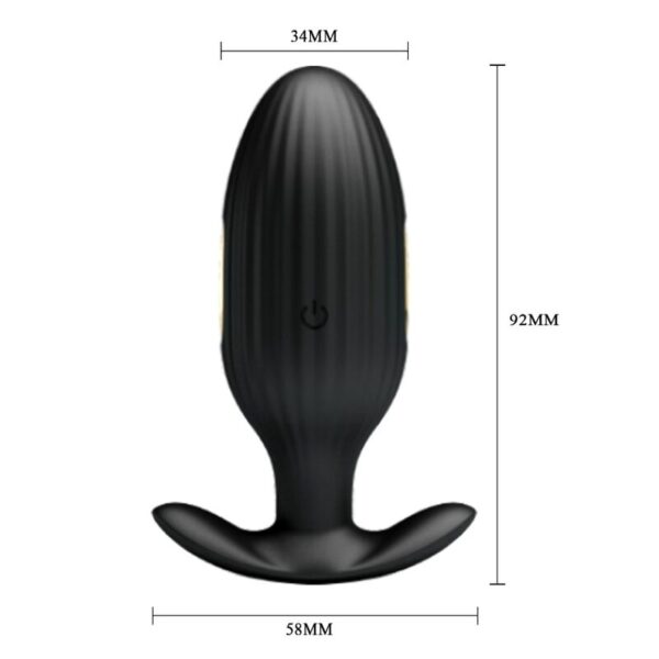Pretty Love Jefferson — Vibrating Butt Plug, Black — Anal — view 3
