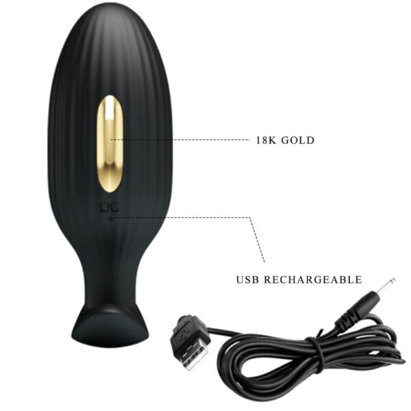 Pretty Love Jefferson — Vibrating Butt Plug, Black — Anal — view 6