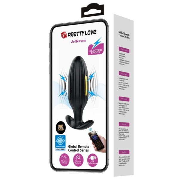 Pretty Love Jefferson — Vibrating Butt Plug, Black — Anal — view 2
