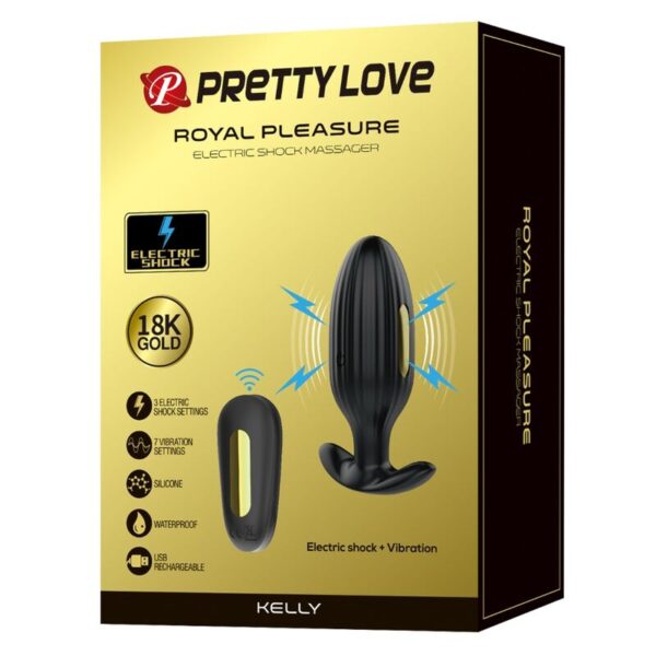 Pretty Love Kelly — Vibrating Butt Plug, Remote Control, Black — Anal — view 2