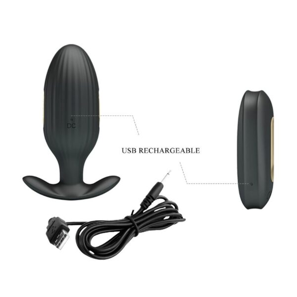 Pretty Love Kelly — Vibrating Butt Plug, Remote Control, Black — Anal — view 8
