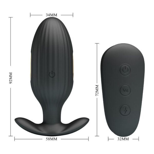 Pretty Love Kelly — Vibrating Butt Plug, Remote Control, Black — Anal — view 6