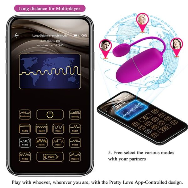 Pretty Love Nymph — Vibrating Egg, Purple — App-Controlled Sex Toys — view 13