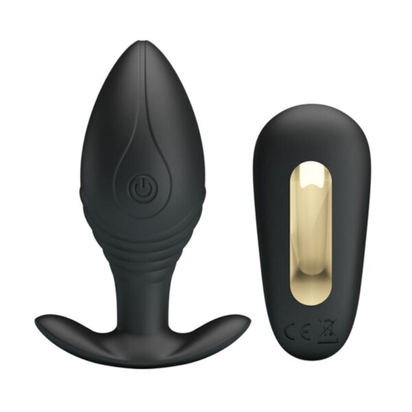 Pretty Love Regina — Vibrating Butt Plug, Remote Control, Black — Anal