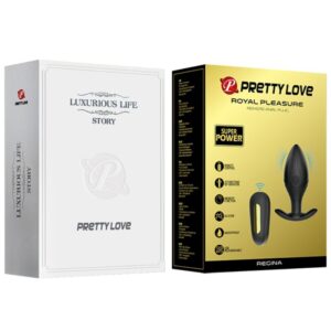 Pretty Love Regina — Vibrating Butt Plug, Remote Control, Black — Anal — view 2