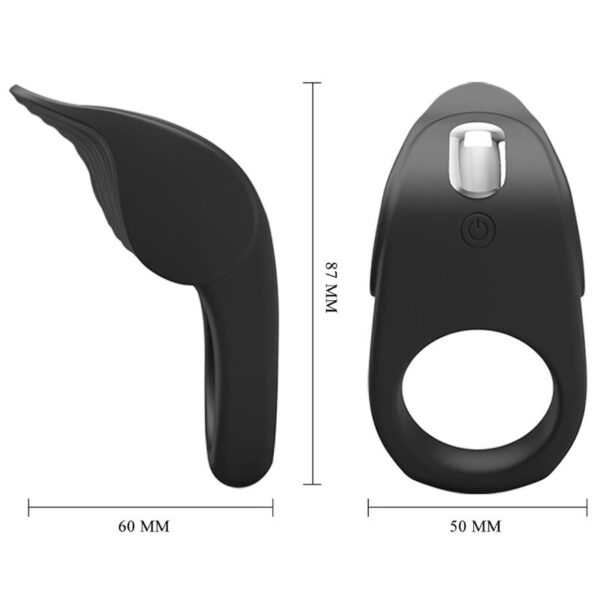 Pretty Love Susanna — Vibrating Cock Ring, Rechargeable, Black — Cock Rings — view 6