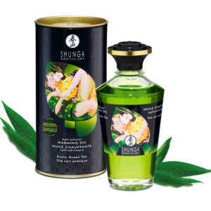 Shunga Exotic Green Tea — Warming Massage Oil, 100 ml — Edible Massage Oils