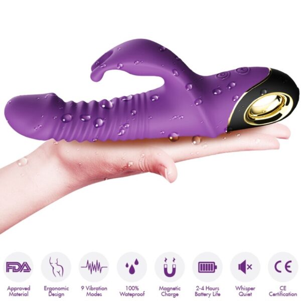 Armony Zing — Thrusting Vibrator, Rechargeable, Purple — Rabbit Vibrators — view 4