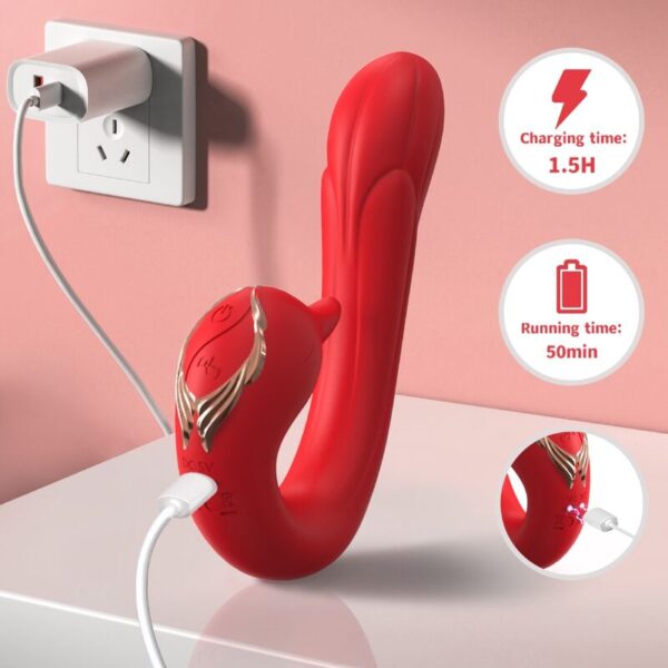 Armony Delfin — Tongue Vibrator, Heated, Red — Clitoral Vibrators — view 2