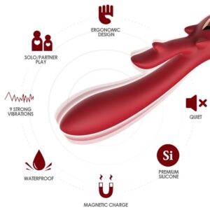 Armony Elk — Rabbit Vibrator, Rechargeable, Red — Rabbit Vibrators