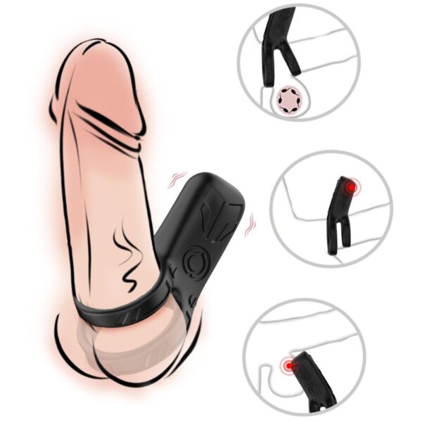Armony Double — Vibrating Cock Ring, Black — Cock Rings — view 3