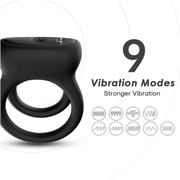 Armony Smooth — Vibrating Cock Ring, Black — Cock Rings — view 4