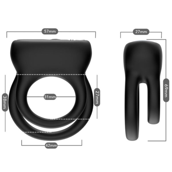 Armony Smooth — Vibrating Cock Ring, Black — Cock Rings — view 3