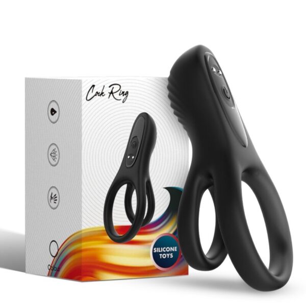 Armony Ribbed — Vibrating Cock Ring, Black — Cock Rings — view 5