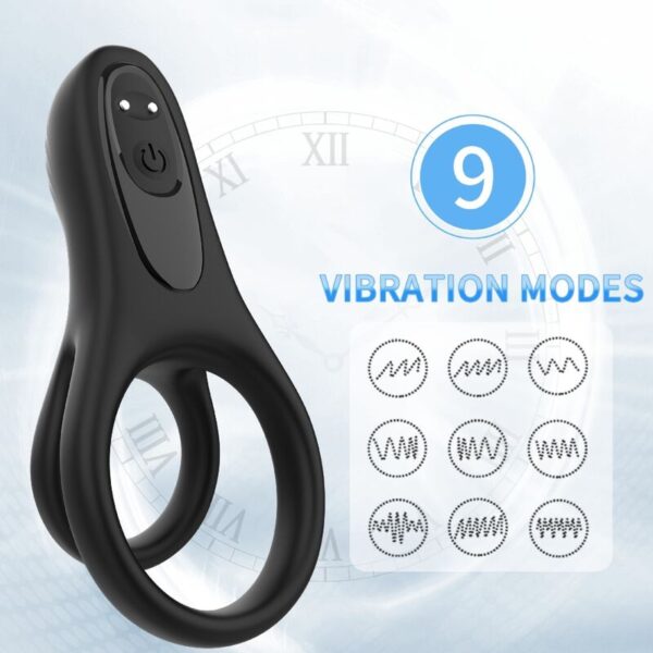 Armony Ribbed — Vibrating Cock Ring, Black — Cock Rings — view 3
