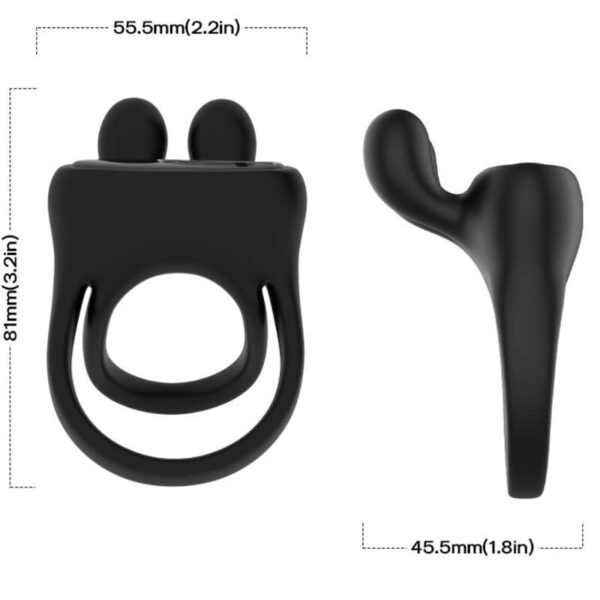 Armony Rabbit — Vibrating Cock Ring, Black — Cock Rings — view 5