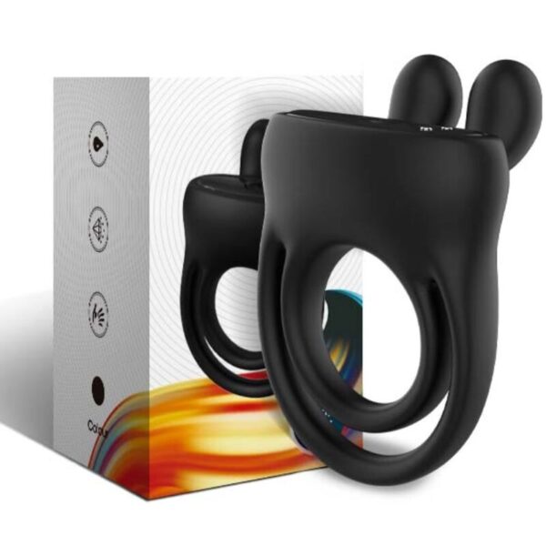 Armony Rabbit — Vibrating Cock Ring, Black — Cock Rings — view 3