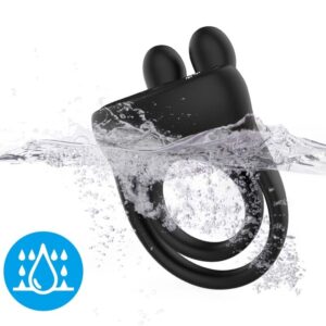 Armony Rabbit — Vibrating Cock Ring, Black — Cock Rings — view 4