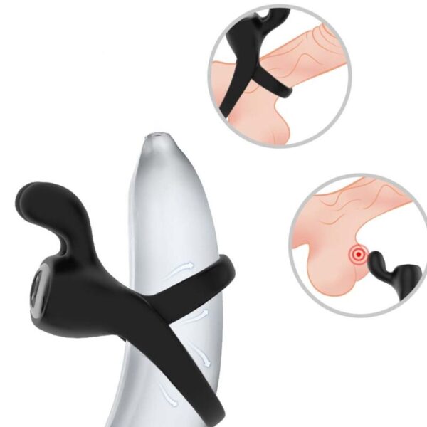 Armony Rabbit — Vibrating Cock Ring, Black — Cock Rings — view 2