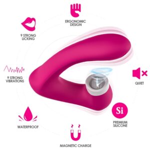 Armony Secretkiss — Tongue Vibrator, Rechargeable, Fuchsia — Clitoral Stimulators — view 3