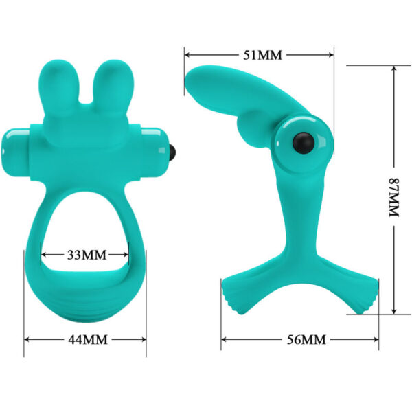Pretty Love Dante — Vibrating Cock Ring, Green — Cock Rings — view 6