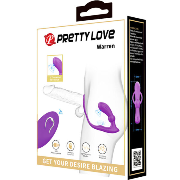 Pretty Love Warren — Cock Ring, Vibrating Butt Plug, Violet — Cock Rings — view 6