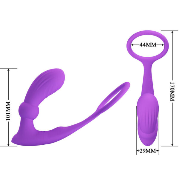 Pretty Love Warren — Cock Ring, Vibrating Butt Plug, Violet — Cock Rings — view 4