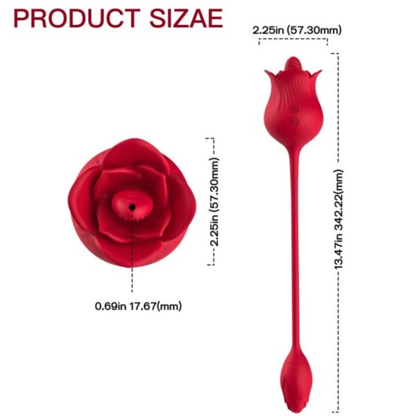 Armony Rose with Tail — Clitoral Vibrator, Rechargeable, Red — Clitoral Stimulators — view 5