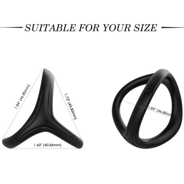 Armony Tresor Double — Cock Ring, Silicone, Black — Classic Cock Rings — view 2