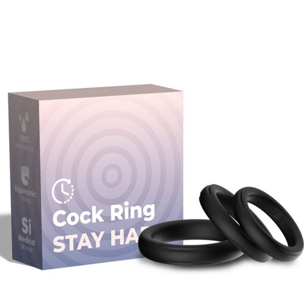 Armony Triple — Cock Ring Set, Silicone, Black — Classic Cock Rings