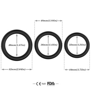 Armony Triple — Cock Ring Set, Silicone, Black — Classic Cock Rings — view 3