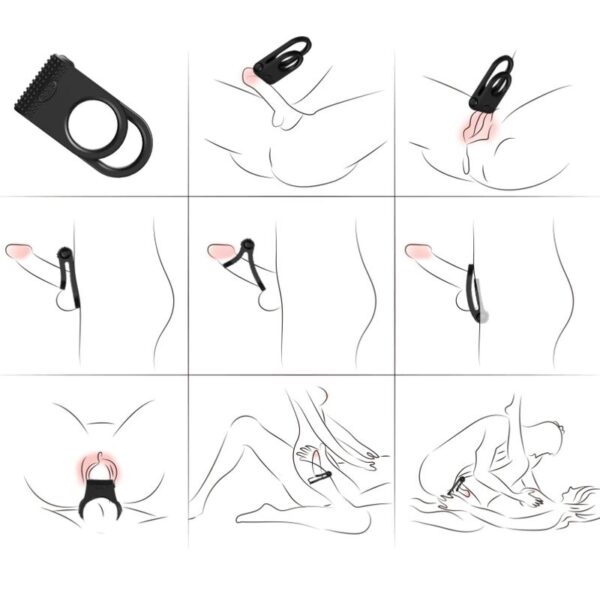 Armony Twins — Vibrating Cock Ring, Black — Cock Rings — view 3