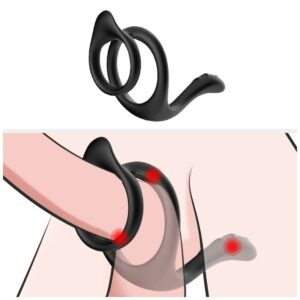 Armony Tail Double Anal — Cock Ring, Silicone, Black — Classic Cock Rings — view 3