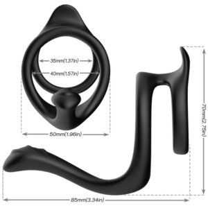 Armony Tail Double Anal — Cock Ring, Silicone, Black — Classic Cock Rings — view 2