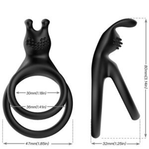 Armony Tensy Double — Cock Ring, Silicone, Black — Classic Cock Rings — view 2