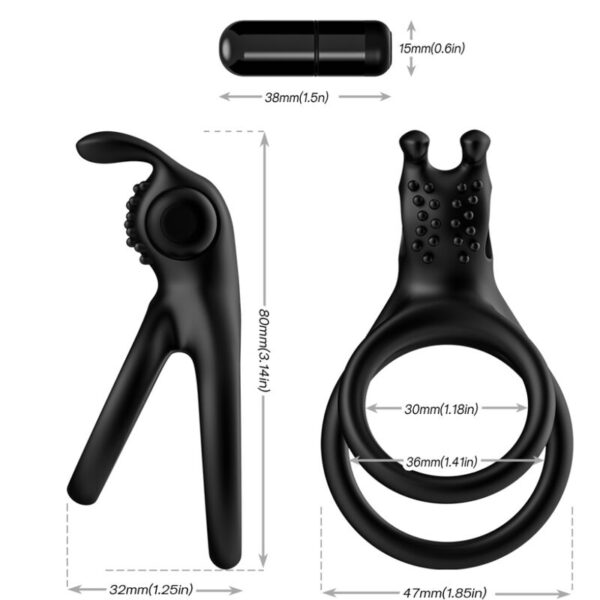 Armony Traveler Rabbit — Vibrating Cock Ring, Black — Cock Rings — view 4