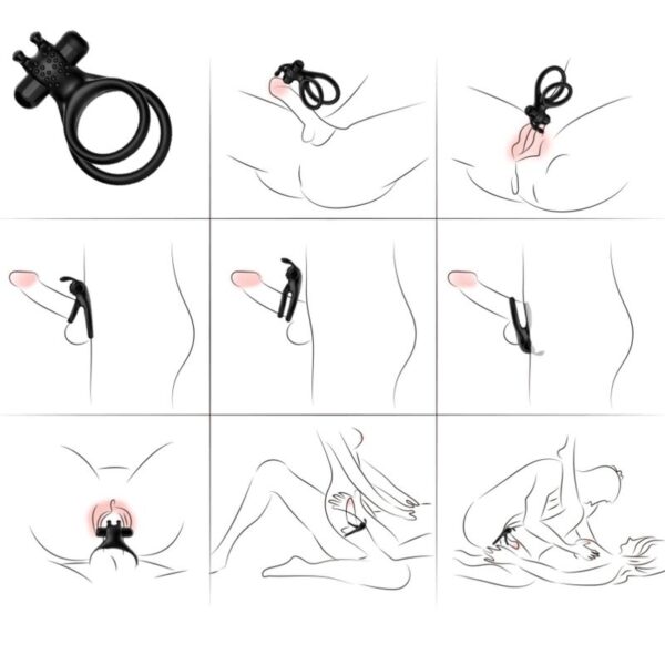 Armony Traveler Rabbit — Vibrating Cock Ring, Black — Cock Rings — view 2
