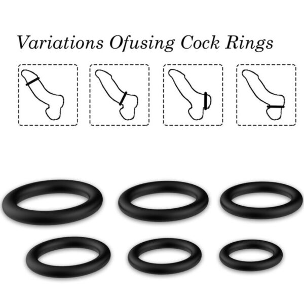 Armony Rings — Cock Ring Set, Silicone, Black — Classic Cock Rings — view 3