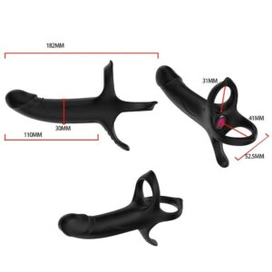 Armony Dildo — Vibrating Cock Ring, Remote Control, Black — Cock Rings — view 3