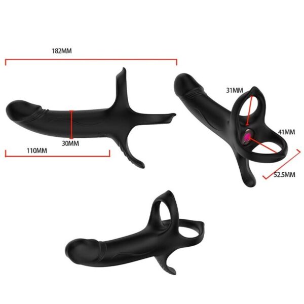Armony Dildo — Vibrating Cock Ring, Remote Control, Black — Cock Rings — view 3