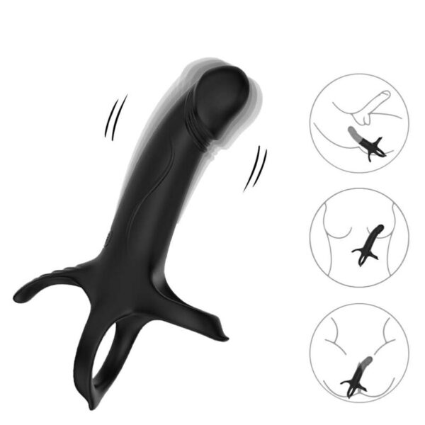 Armony Dildo — Vibrating Cock Ring, Remote Control, Black — Cock Rings — view 2