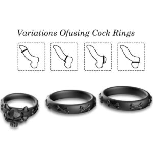 Armony Calavera — Cock Ring Set, Silicone, Black — Classic Cock Rings — view 3