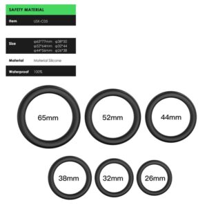Armony Lock Rings — Cock Ring Set, Silicone, Black — Classic Cock Rings — view 2