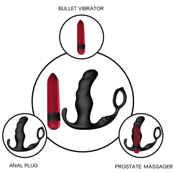 Armony Knight — Prostate Massager, Remote Control, Black — Cock Rings — view 3