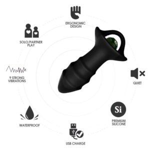 Armony Kylin Finger — Vibrating Butt Plug, Remote Control, Black — Anal — view 2